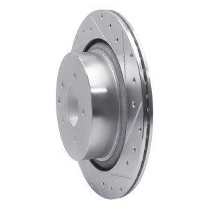 Infiniti G37 Brake Rotor (1) - Rear Right - R1 Concepts - Drilled & Slotted - Silver - `07-`15